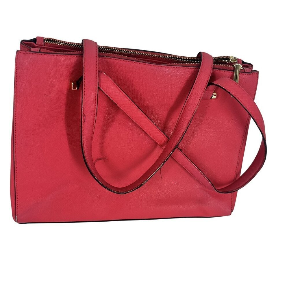 * Christian Siriano pink Structured Tote Bag With Gold Accents & Double Straps
